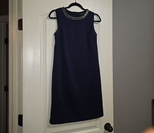 Cynthia Rowley Dark Blue Mini Dress with Sparkling Neckline